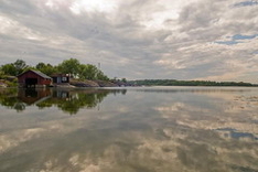 Village on the coast.