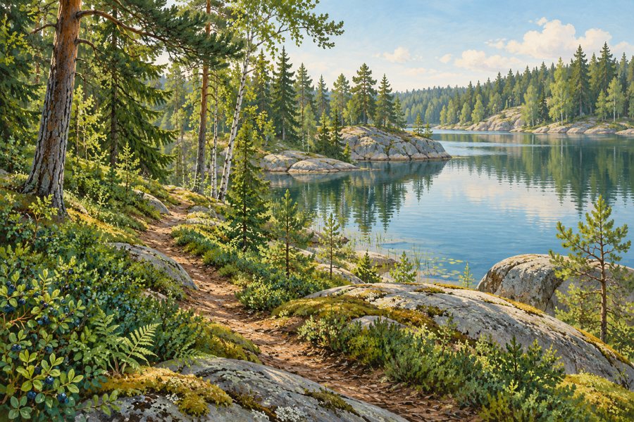 National parks in Southern Finland — illustration