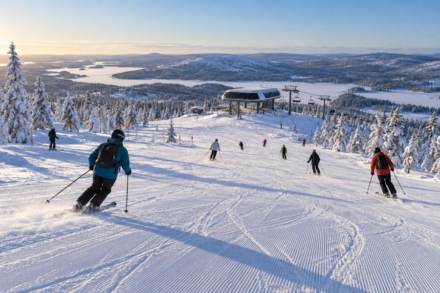 Skiing resorts in Finland — illustration