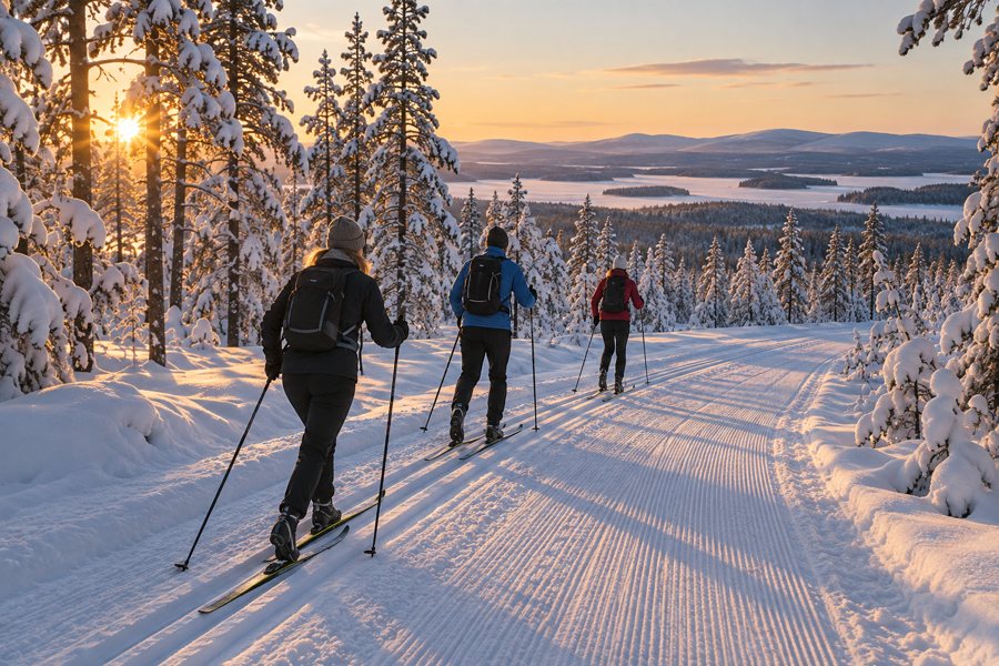 Skiing Finland — illustration