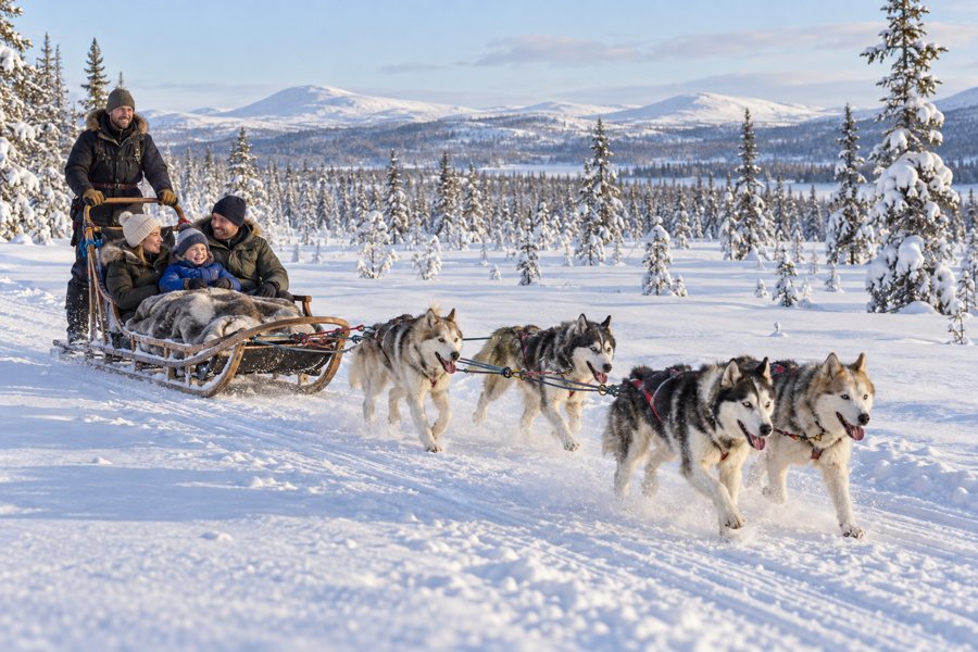 Winter holiday in Lapland — illustration