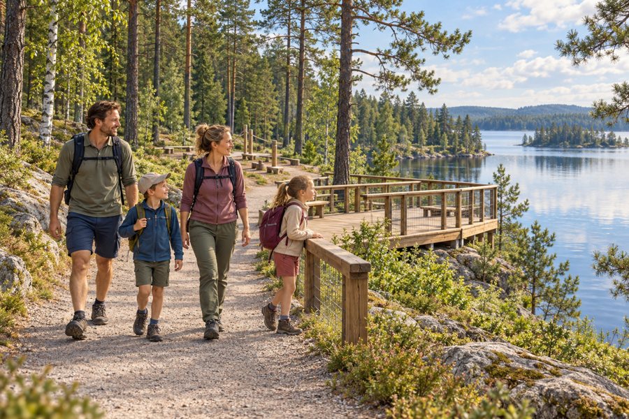 Family recreation and entertainments in Finland — illustration