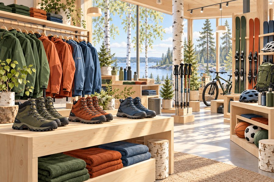 Sporting goods in Finland — illustration