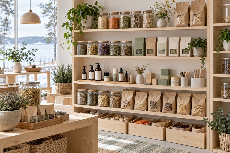 Nature shops in Finland — illustration